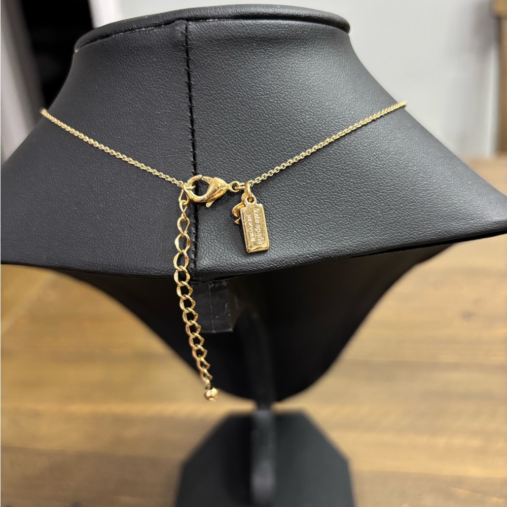 Kate Spade Gold Tone Necklace with Green Stone - Picture 2 of 3